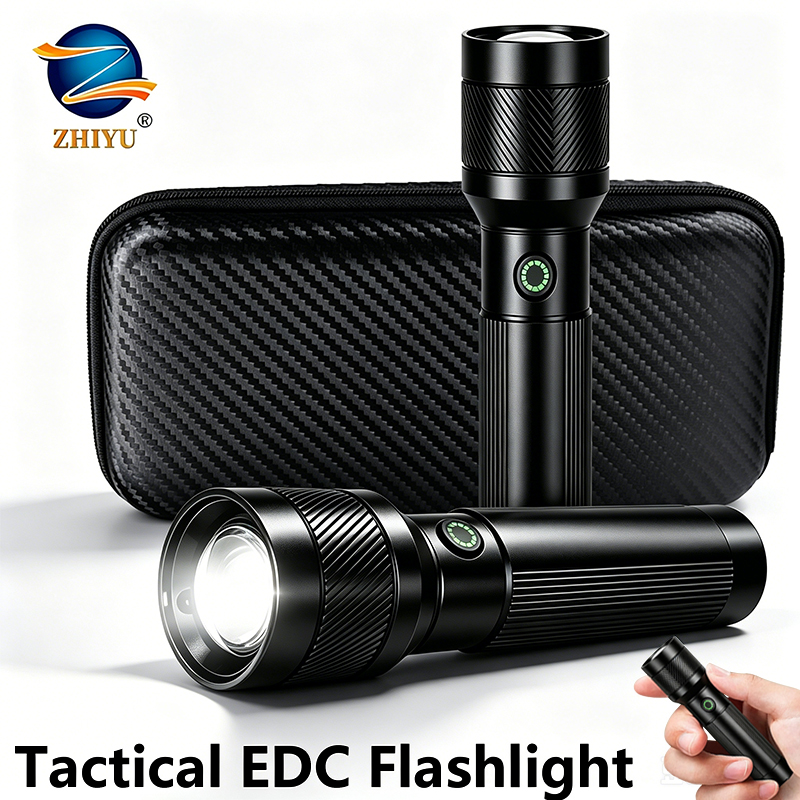 Tactical Flashlight Rechargeable - 1200LM EDC Handheld Flashlight,USB-C Rechargeable Tactical
