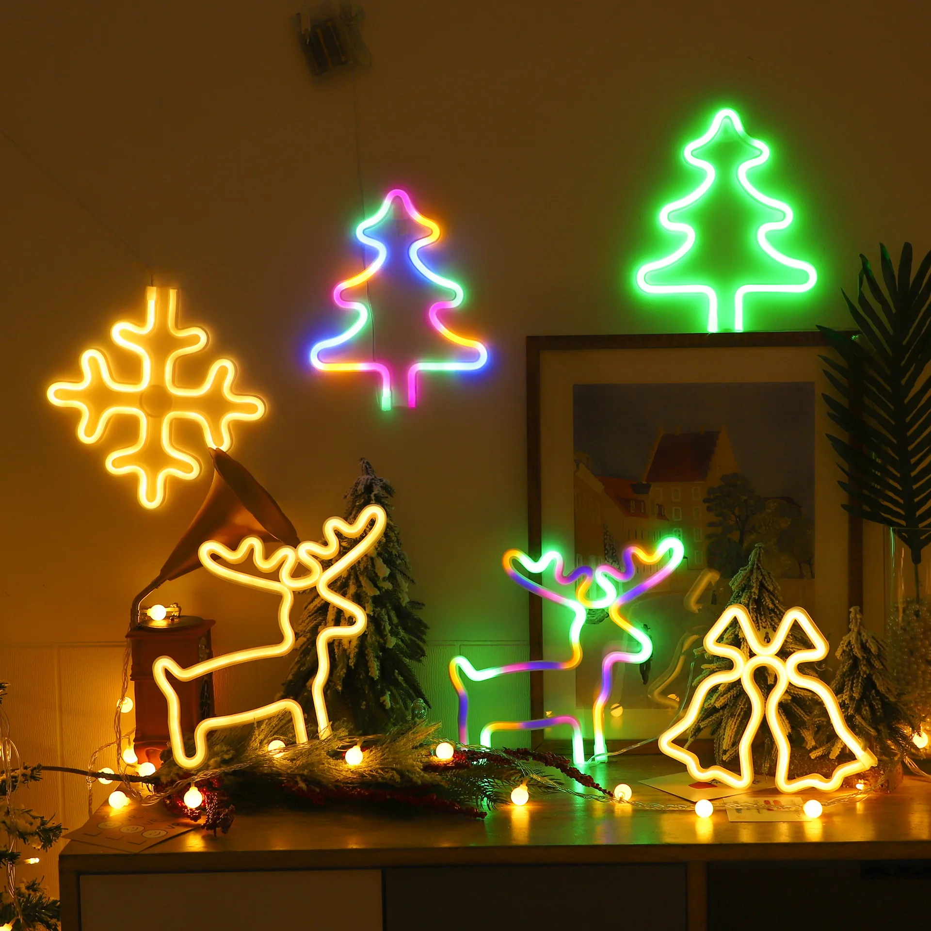 Elk Bugle Call - LED Christmas Socks Neon Sign Light