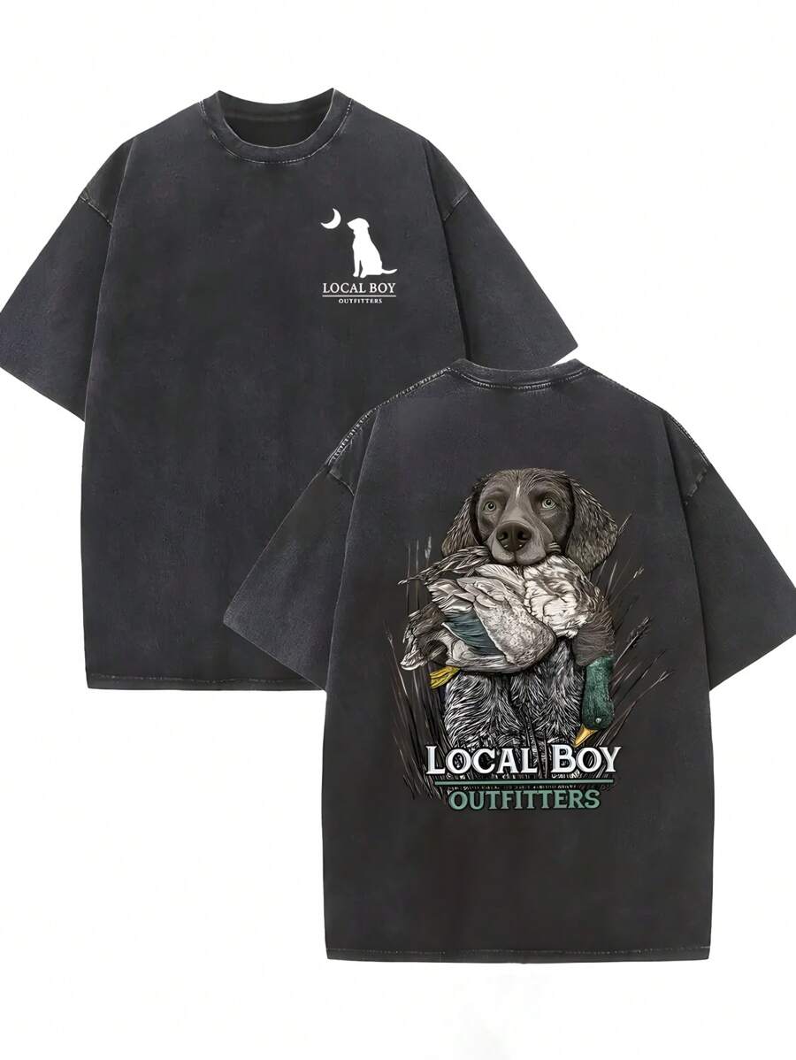 Distressed Black Tee with Hunt – Hunting Dog Outdoor Bewertung und Preis