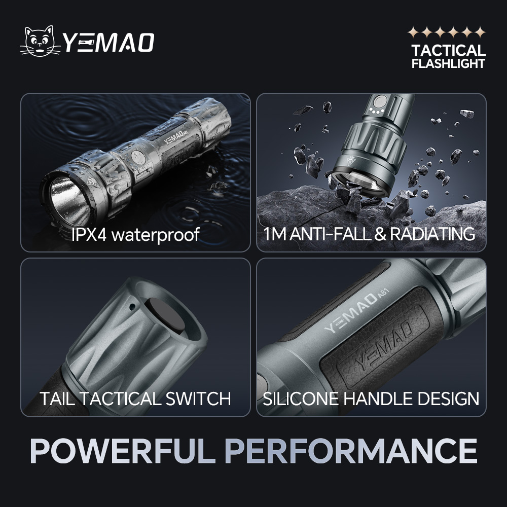 YEMAO-A81 6210LM Flashlight, U – Tactical Flashlight Rechargeable Bewertung und Preis