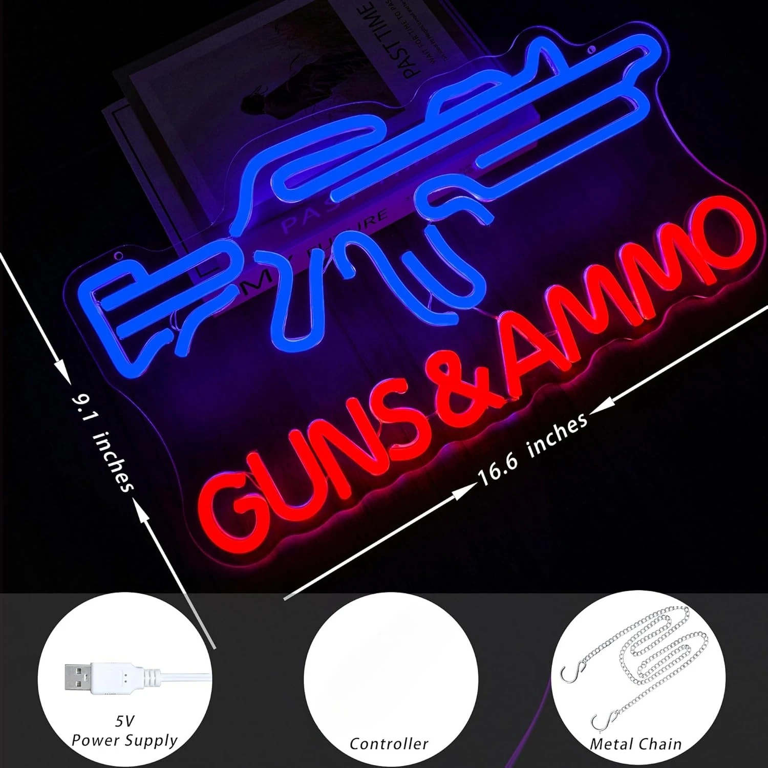 Gun Shop Neon Sign USB Powered – Hunting And Outdoor Stores Bewertung und Preis