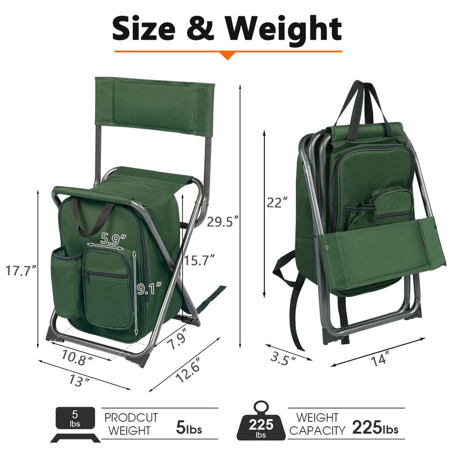Backpack Cooler Chair Fishing  – Hunting And Fishing Outdoor Chairs Bewertung und Preis