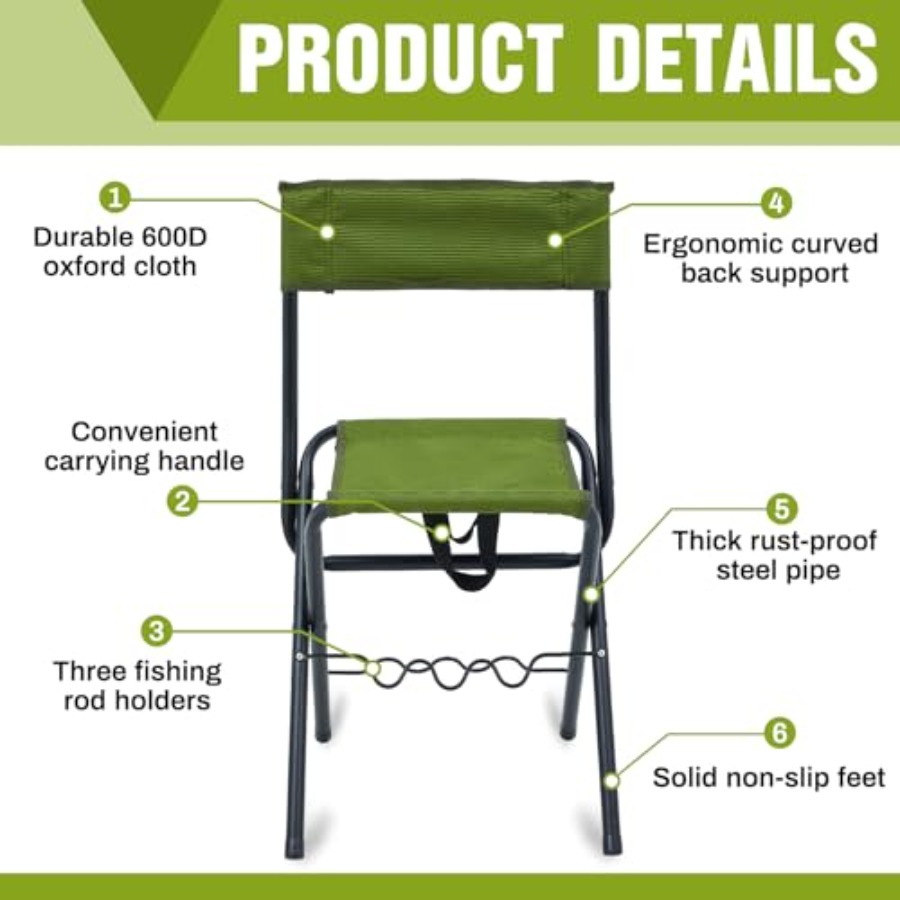 2 Pcs Summer Folding Fishing C – Hunting And Fishing Outdoor Chairs Bewertung und Preis